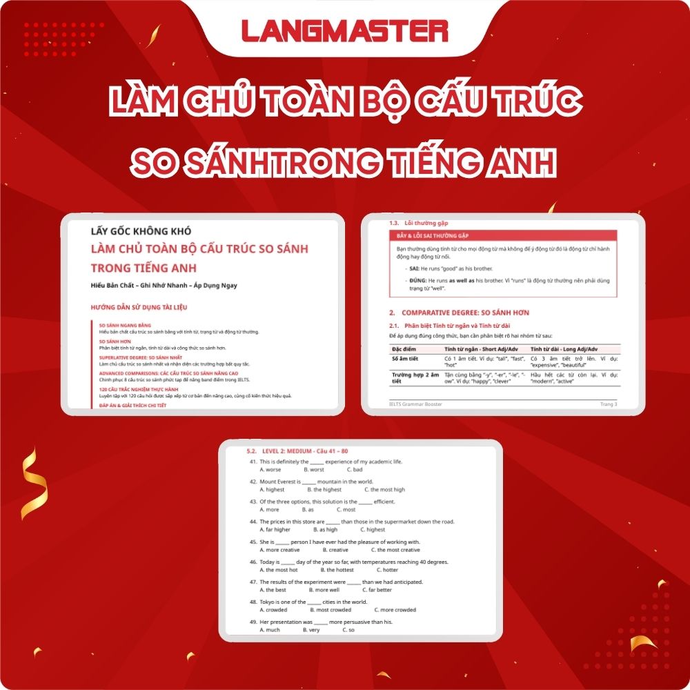 Làm chủ toàn bộ cấu trúc so sánh trong tiếng Anh
